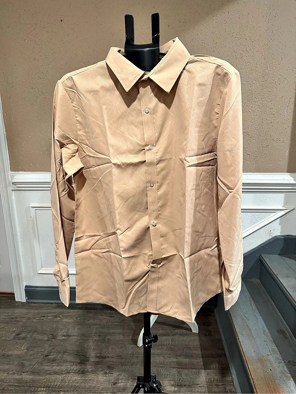 SHEIN Men’s Beige Floral Button Down Shirt